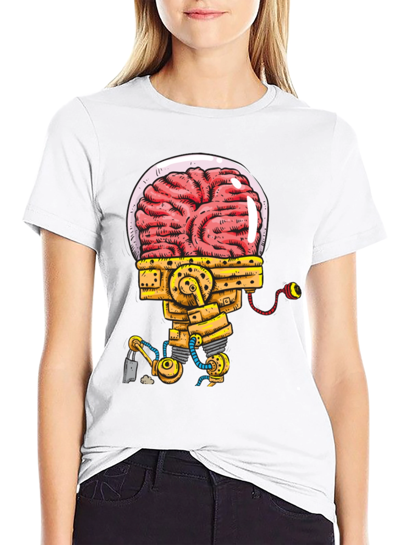 Mechanical Brain T-Shirt - Unique Graphic Tee