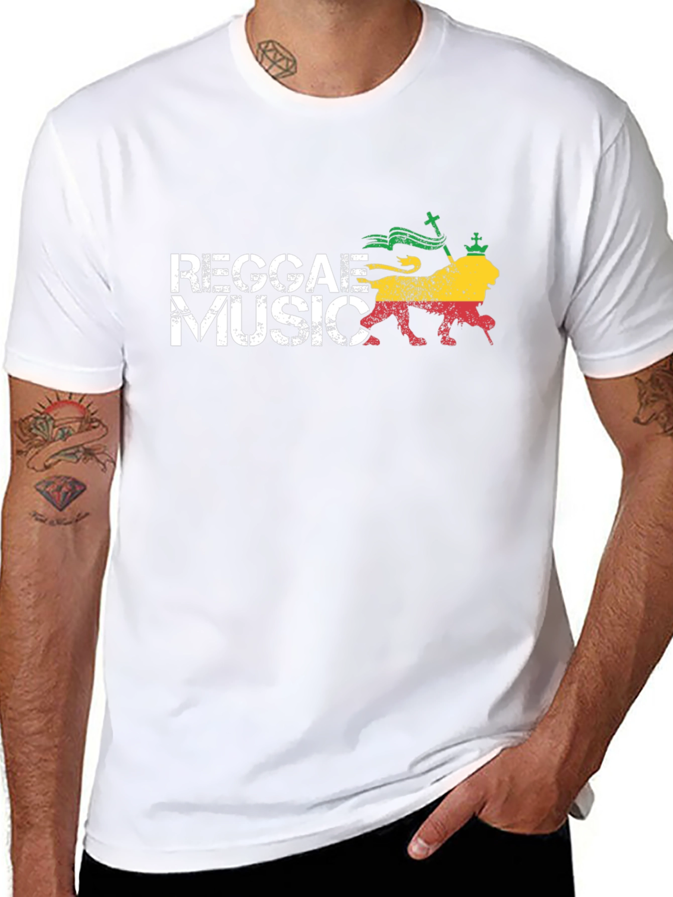 Reggae Music Lion Graphic T-Shirt