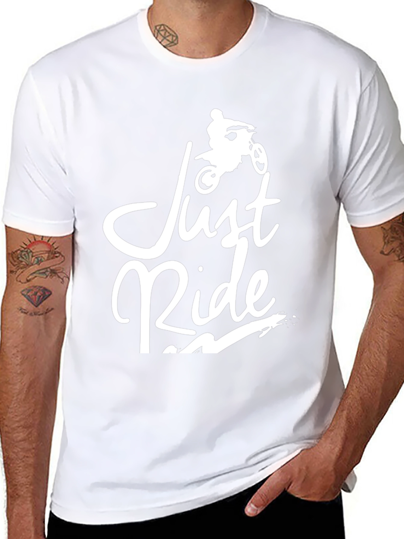 Just Ride Graphic Tee - Motorcycle Design