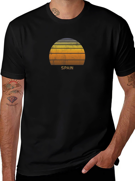 Retro Spain Sunset Graphic Tee - Vintage Style T-Shirt