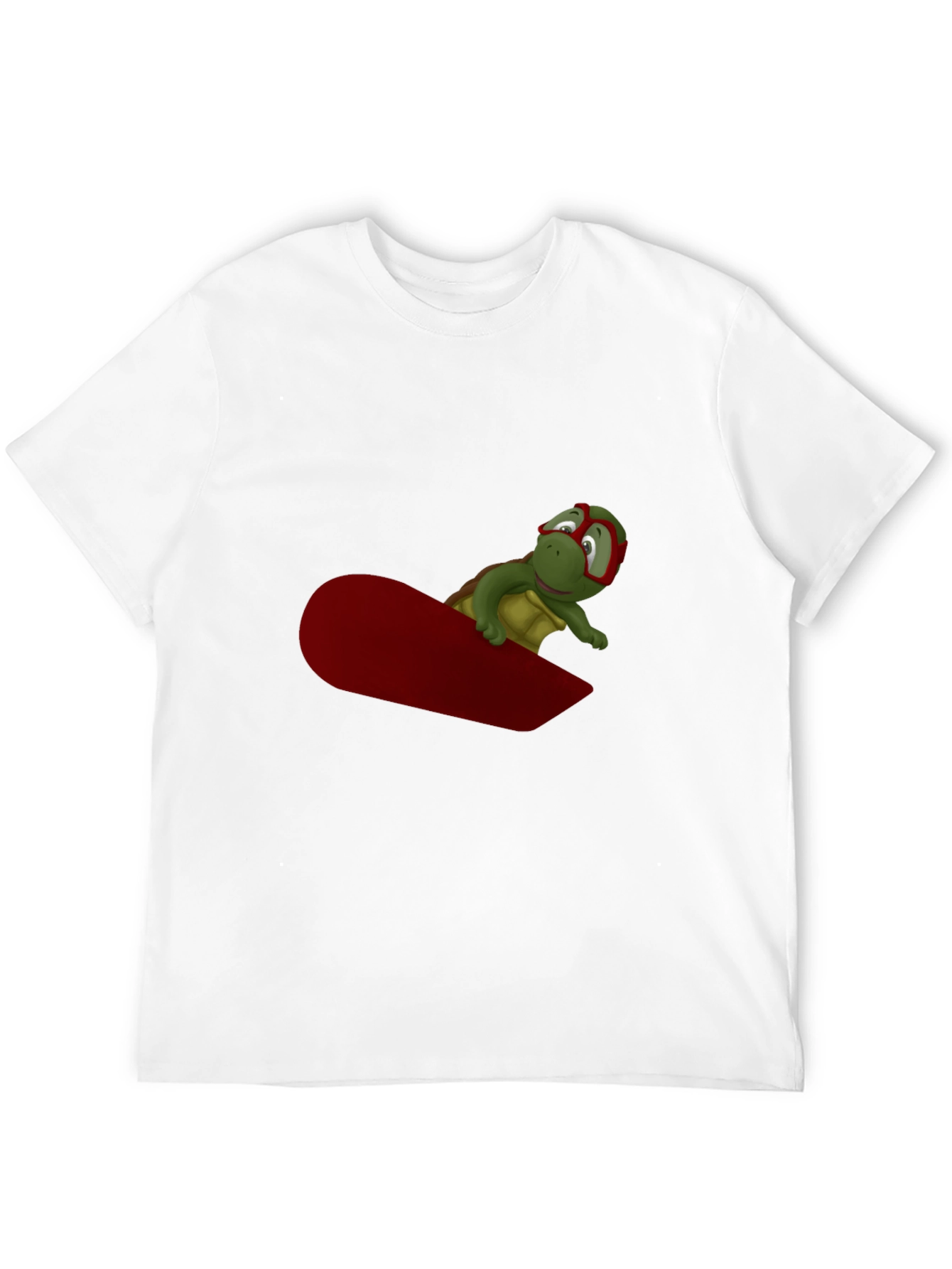 Turtle Snowboarder Black T-Shirt