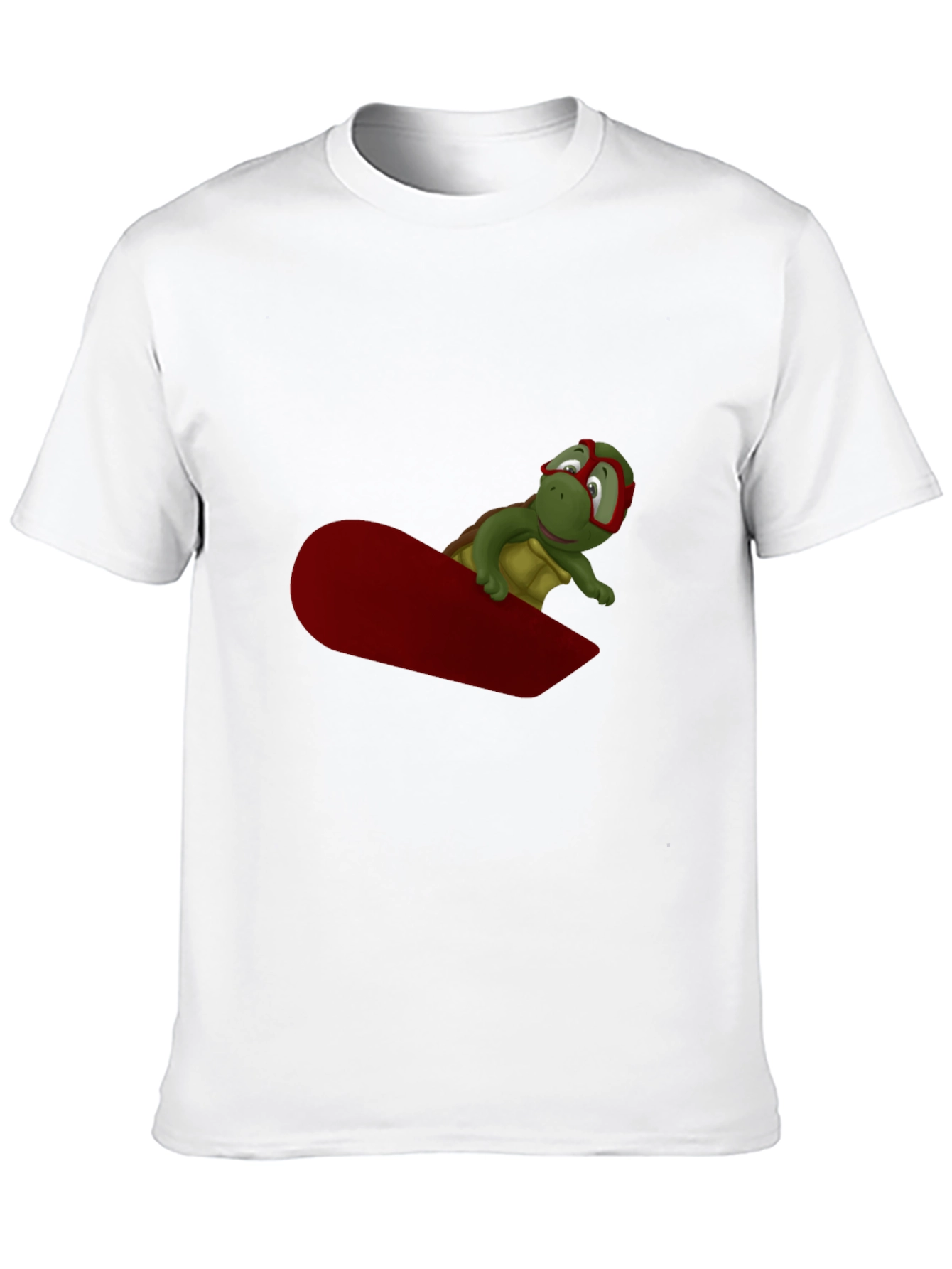 Turtle Snowboarder Black T-Shirt