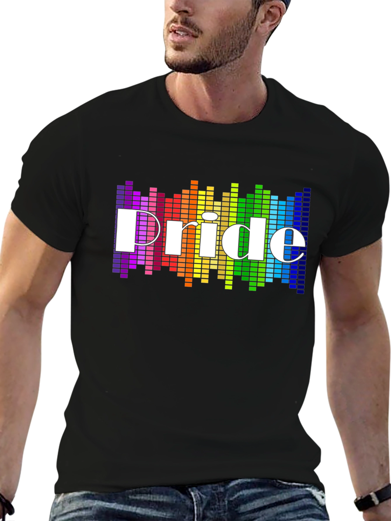 Pride LGBTQ+ Rainbow T-Shirt - Black