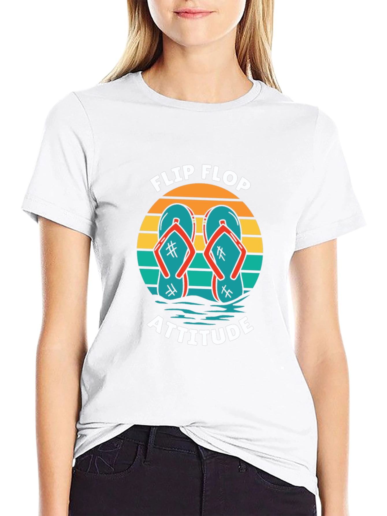 Flip Flop Attitude Graphic Tee - Black