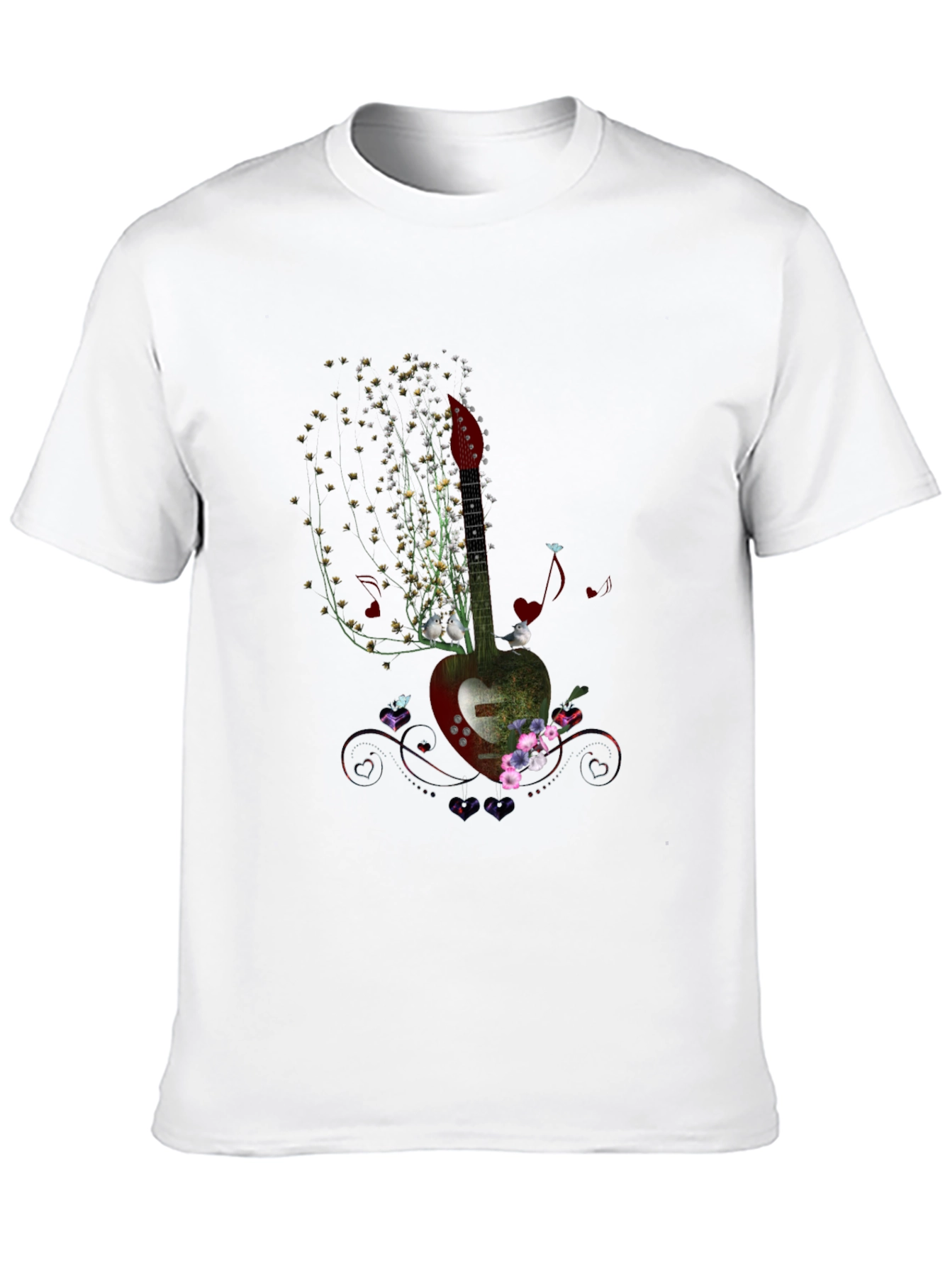 Floral Guitar T-Shirt - Music Lovers Tee