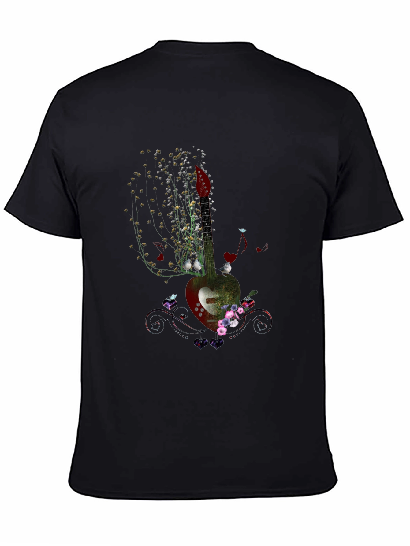 Floral Guitar T-Shirt - Music Lovers Tee