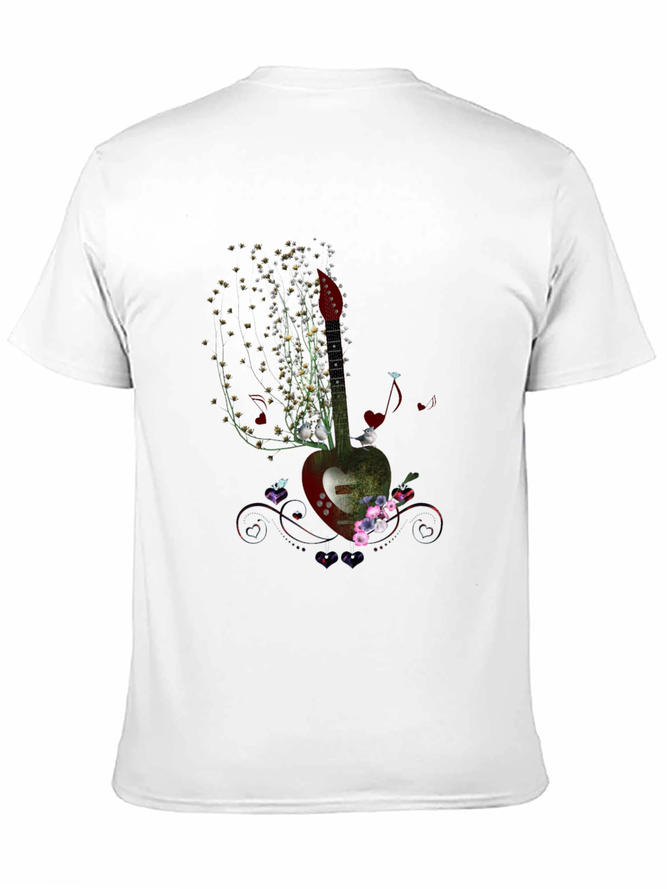 Floral Guitar T-Shirt - Music Lovers Tee