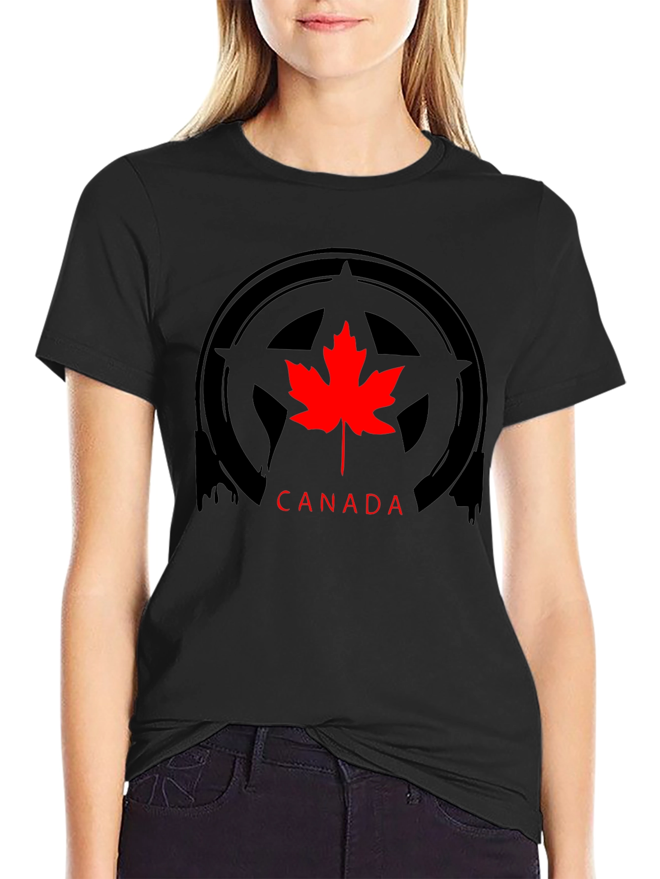 Canada Maple Leaf Graphic Black T-Shirt