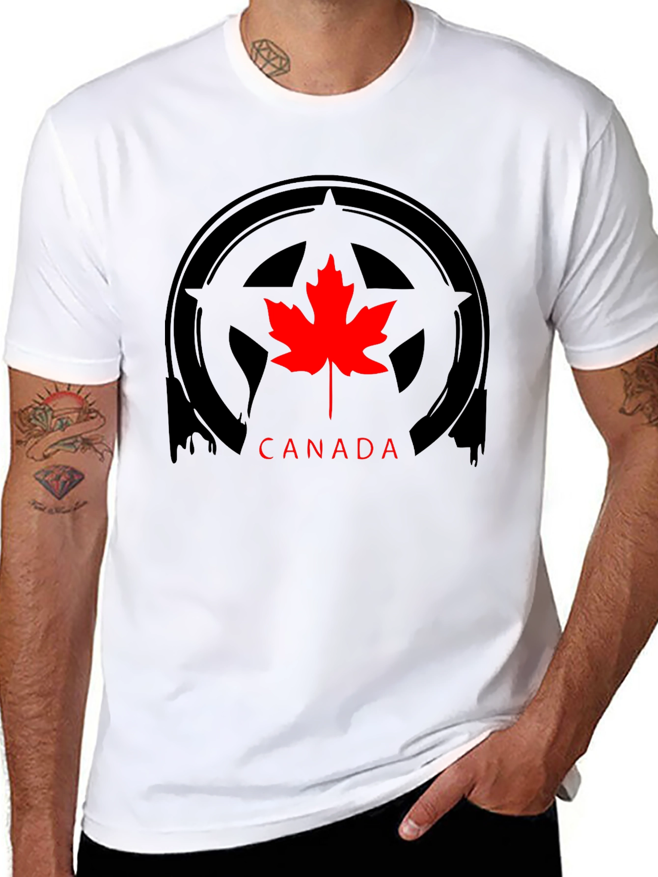 Canada Maple Leaf Graphic Black T-Shirt