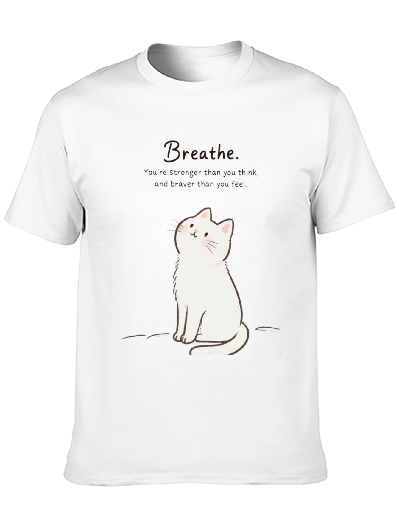 Breathe Cat Graphic T-Shirt - Relaxed Fit