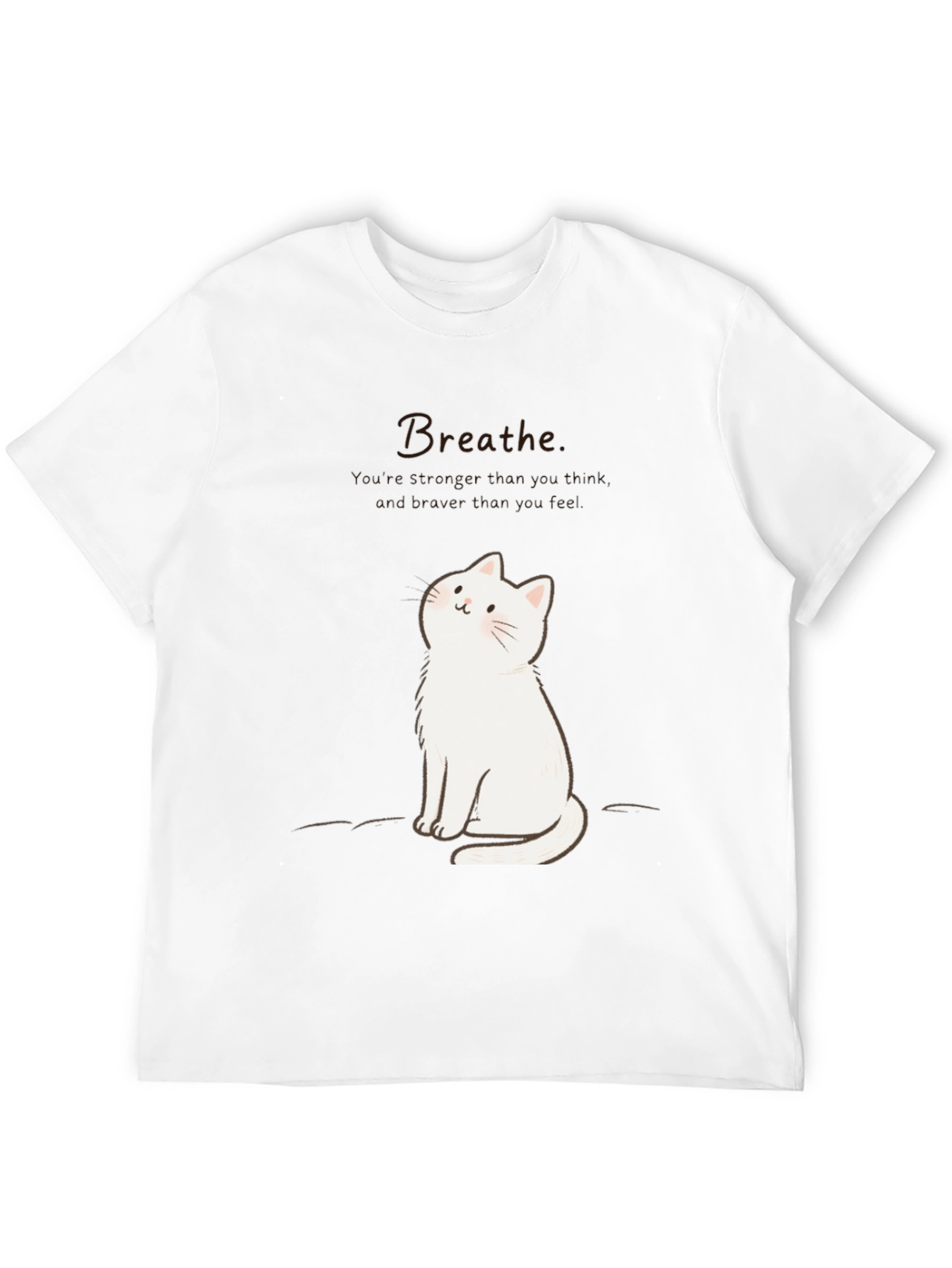 Breathe Cat Graphic T-Shirt - Relaxed Fit