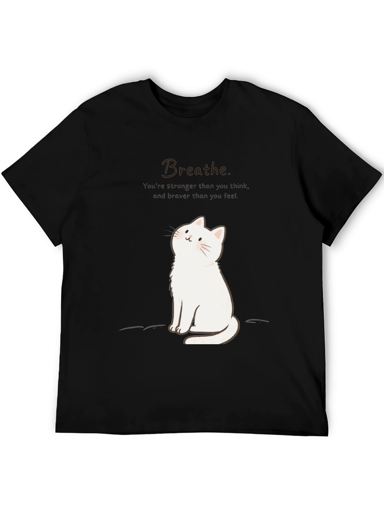 Breathe Cat Graphic T-Shirt - Relaxed Fit