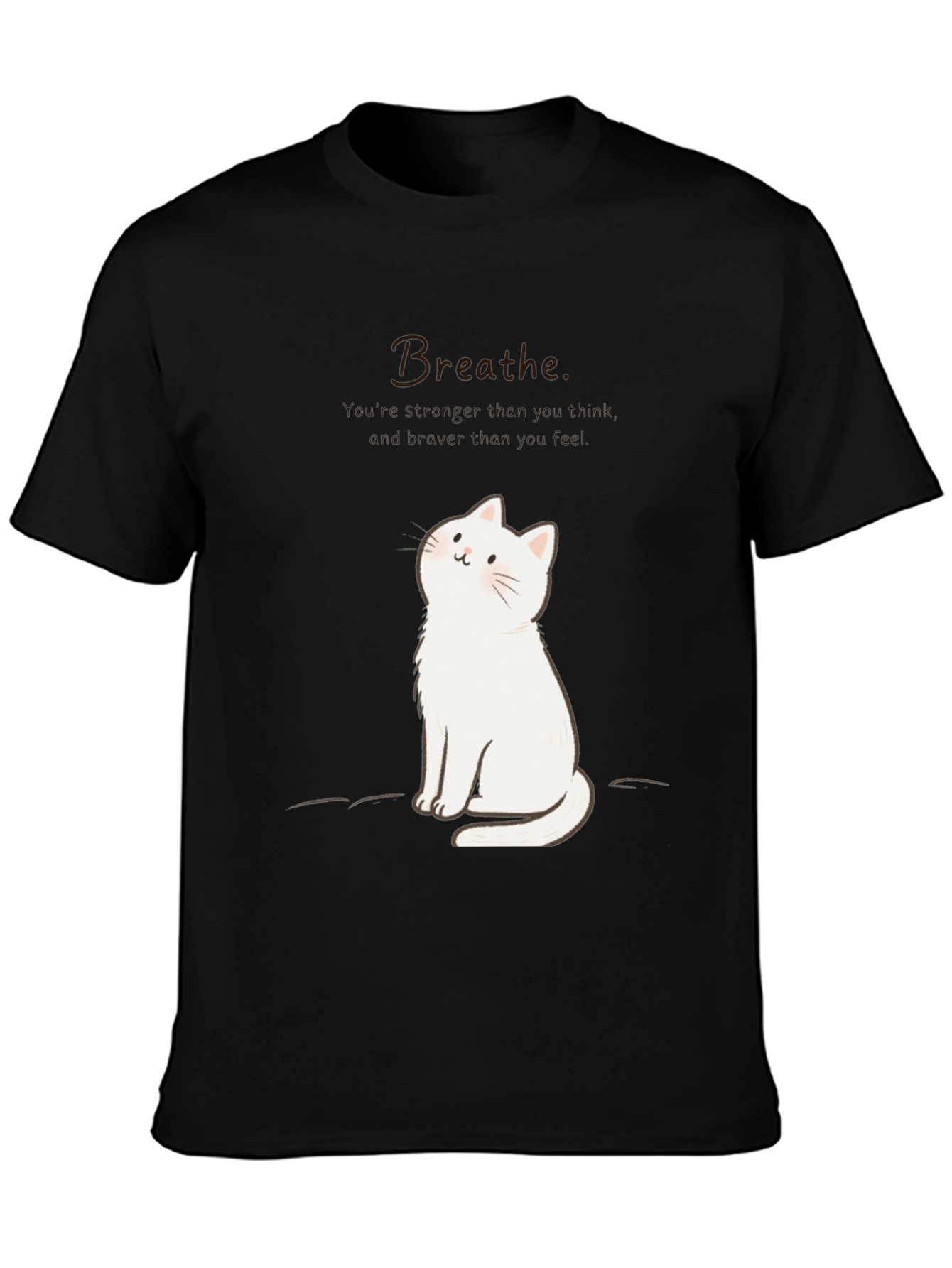 Breathe Cat Graphic T-Shirt - Relaxed Fit