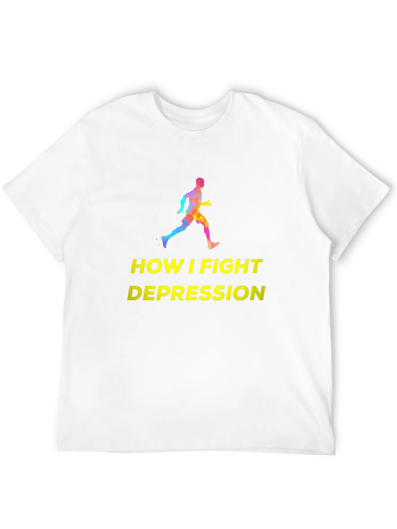 Fight Depression Graphic Tee - Running Silhouette