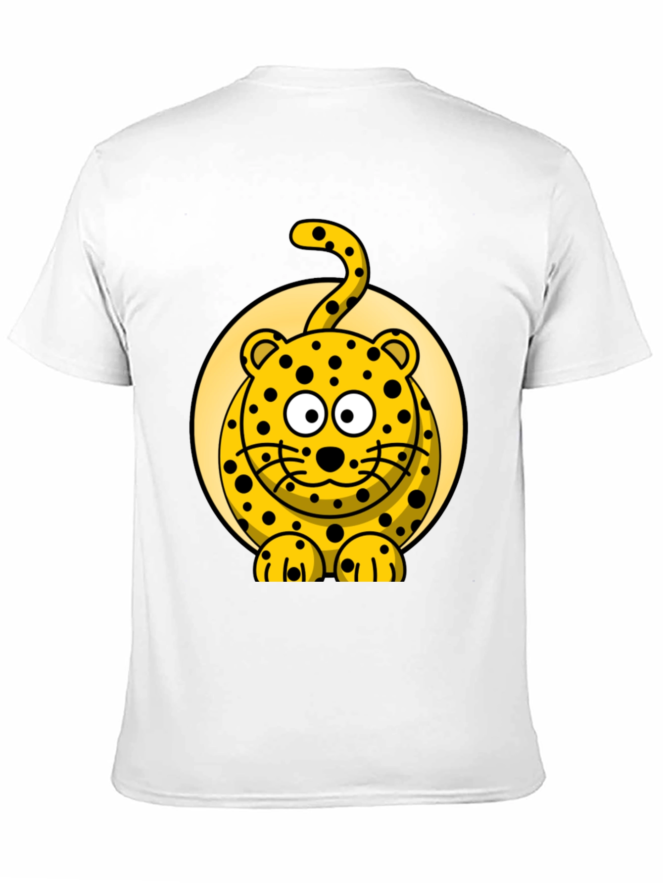 Cartoon Leopard Graphic Black T-Shirt