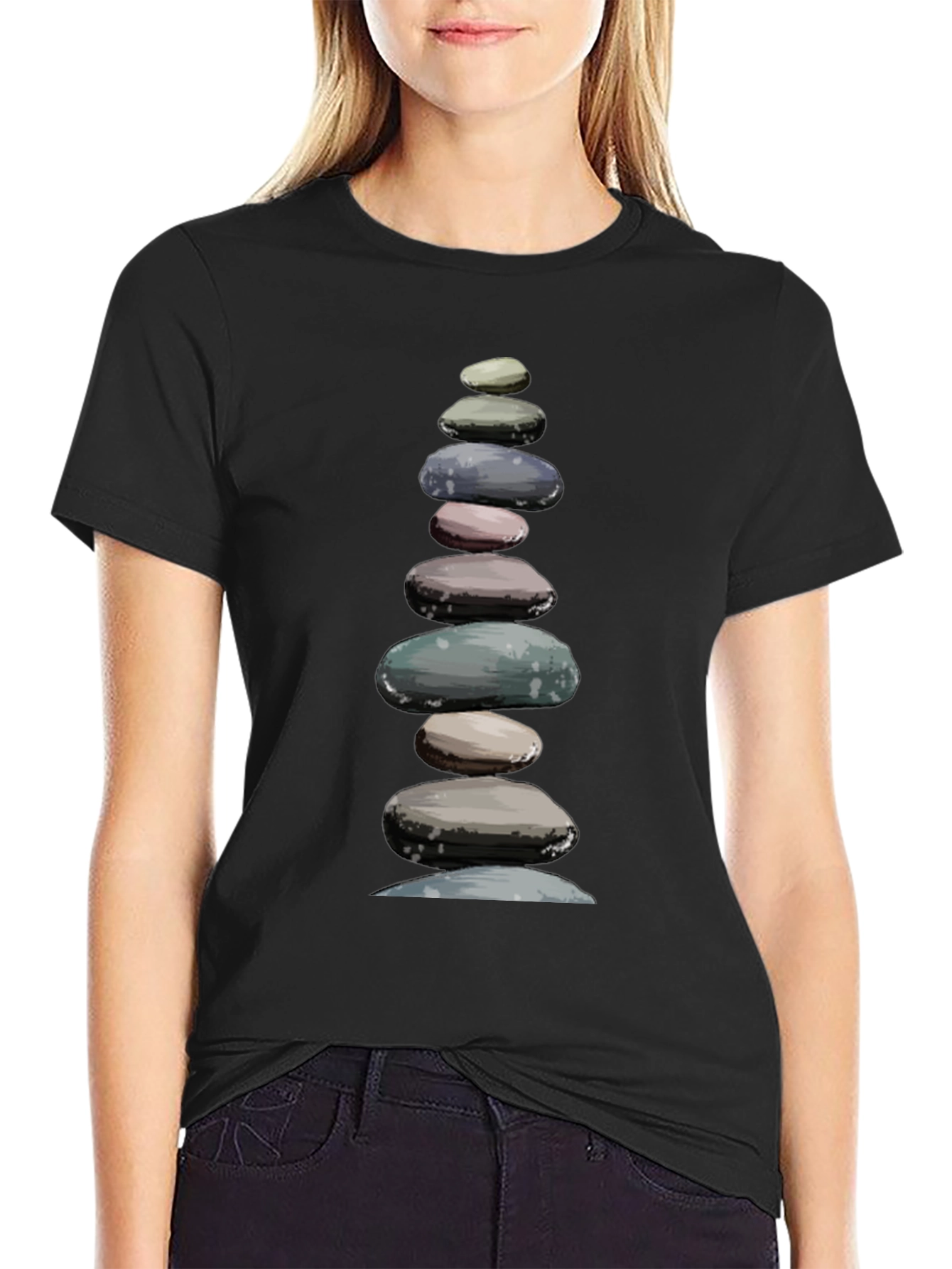 Stacked Stones T-Shirt - Zen Balance Design