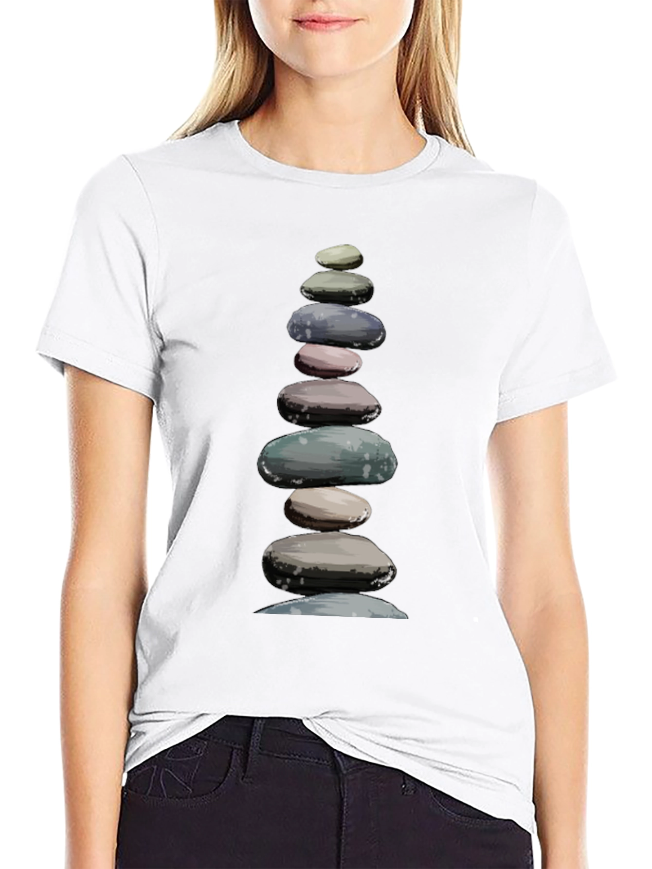 Stacked Stones T-Shirt - Zen Balance Design
