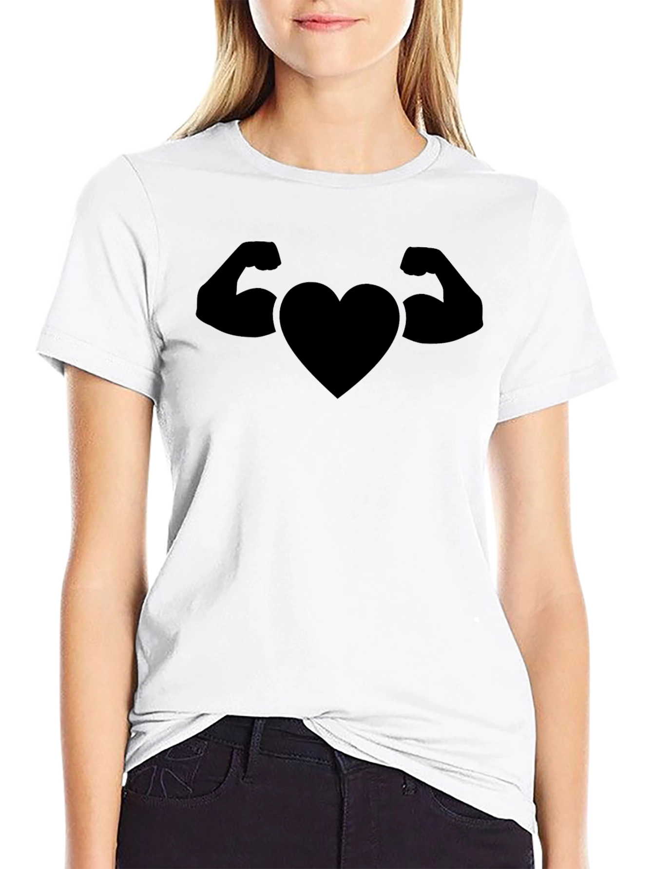 Heart Muscle Black T-Shirt Gym Love Fitness