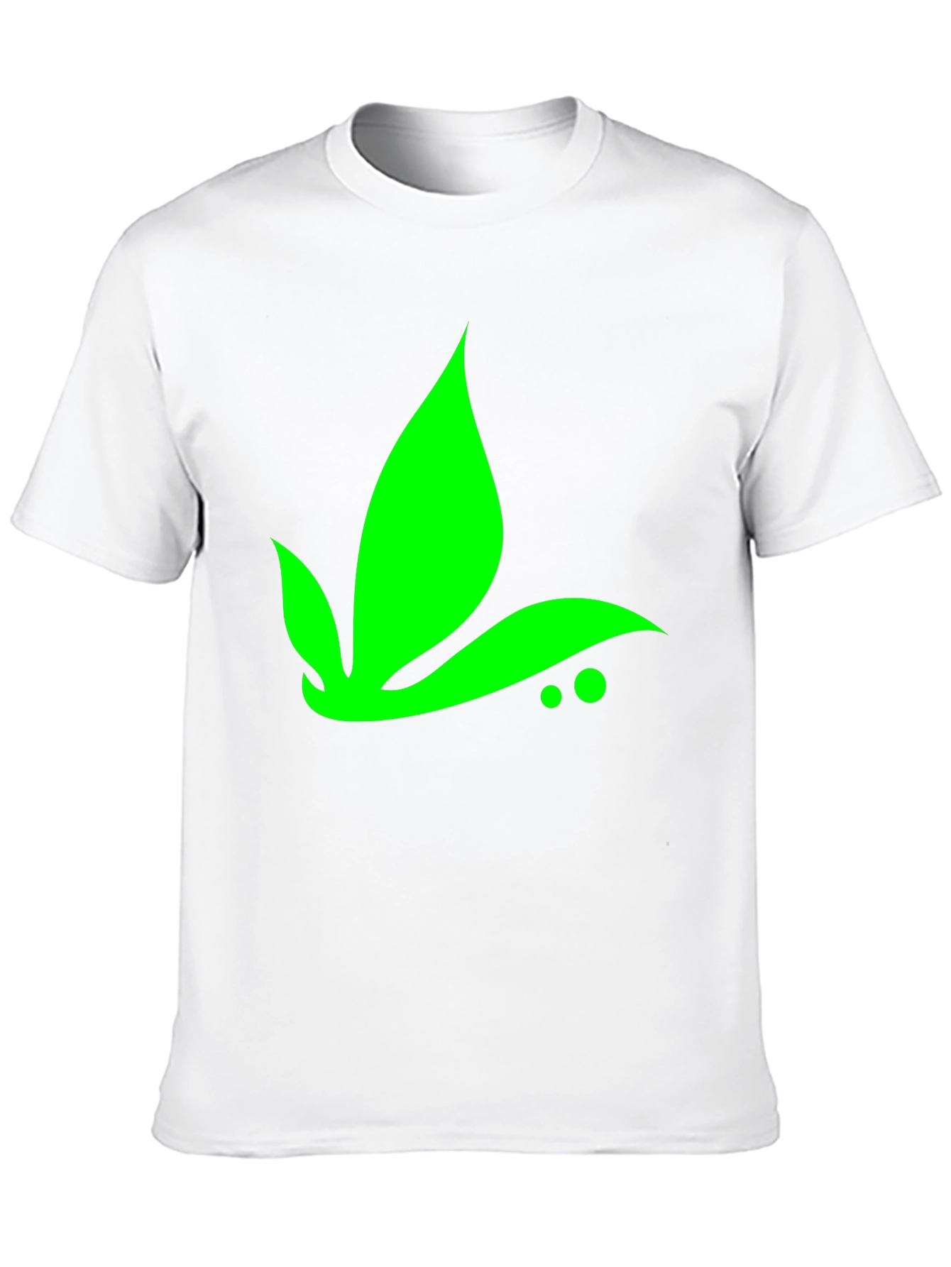 Green Leaf Graphic Tee - Black Casual T-Shirt