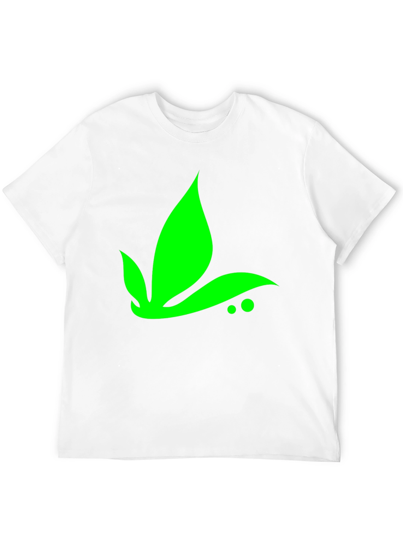 Green Leaf Graphic Tee - Black Casual T-Shirt