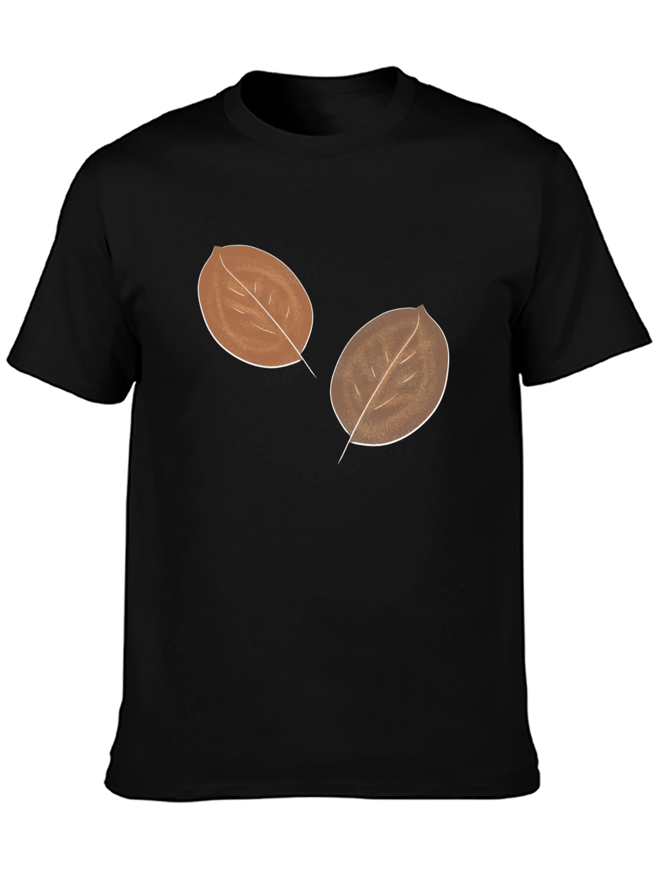 Mens Leaf Graphic Black T-Shirt