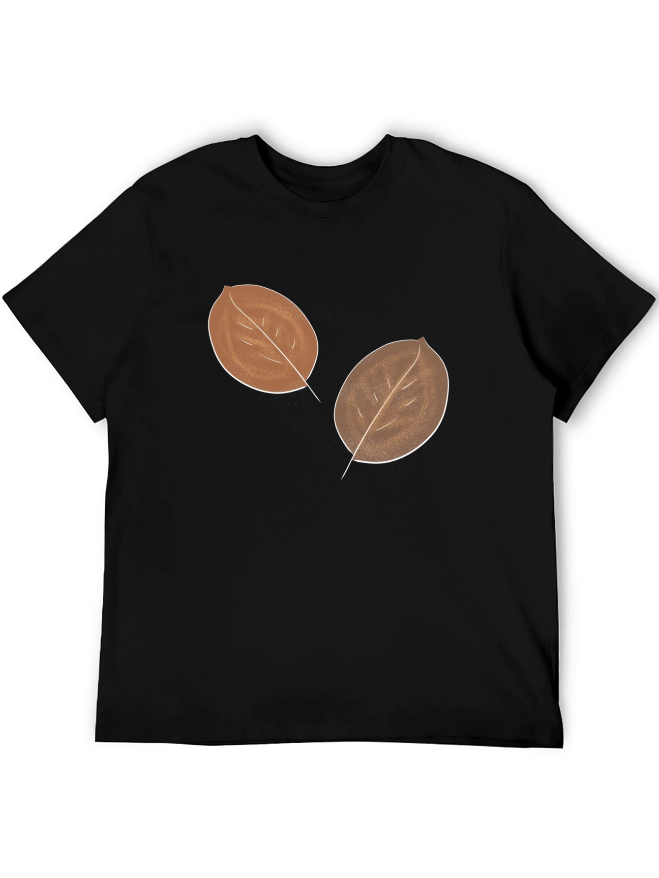 Mens Leaf Graphic Black T-Shirt