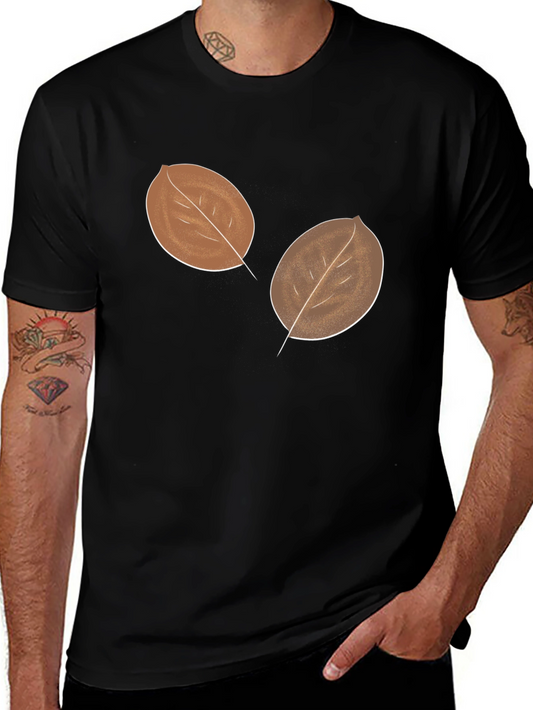 Mens Leaf Graphic Black T-Shirt