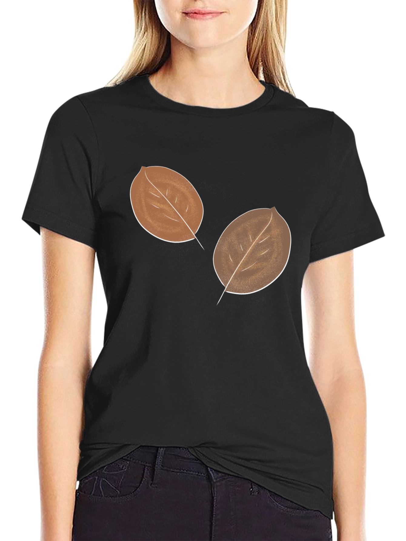 Mens Leaf Graphic Black T-Shirt