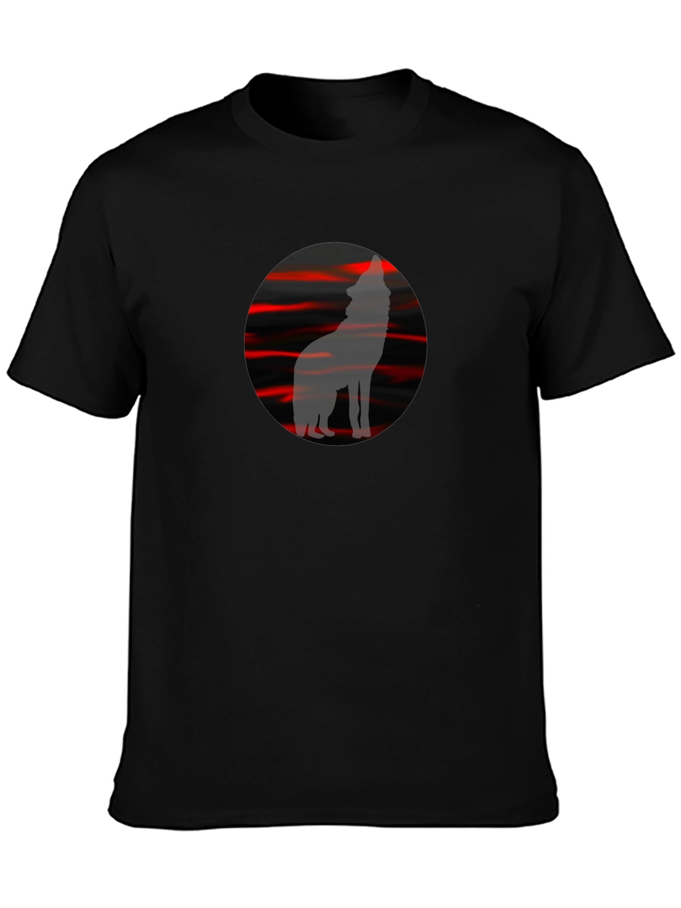 Wolf Silhouette Graphic Tee - Black