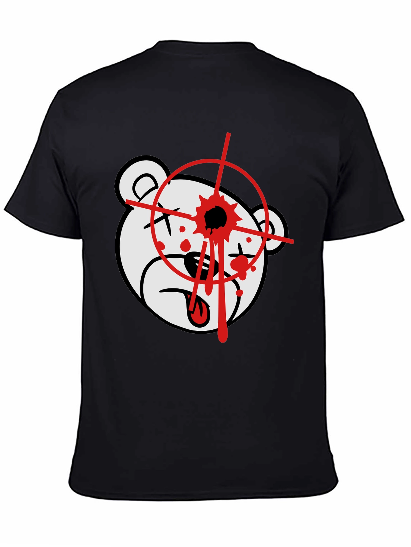 Edgy Bear Graphic T-Shirt - Black
