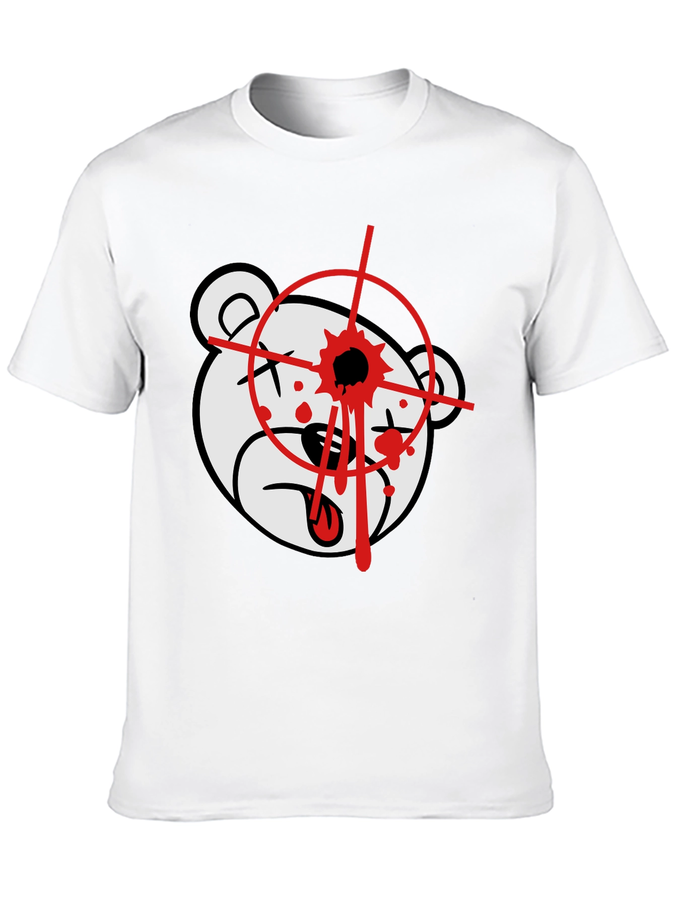 Edgy Bear Graphic T-Shirt - Black