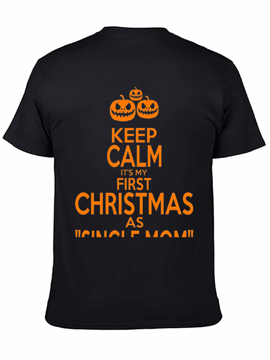 Funny First Christmas As Single Mom Halloween T-Shirt