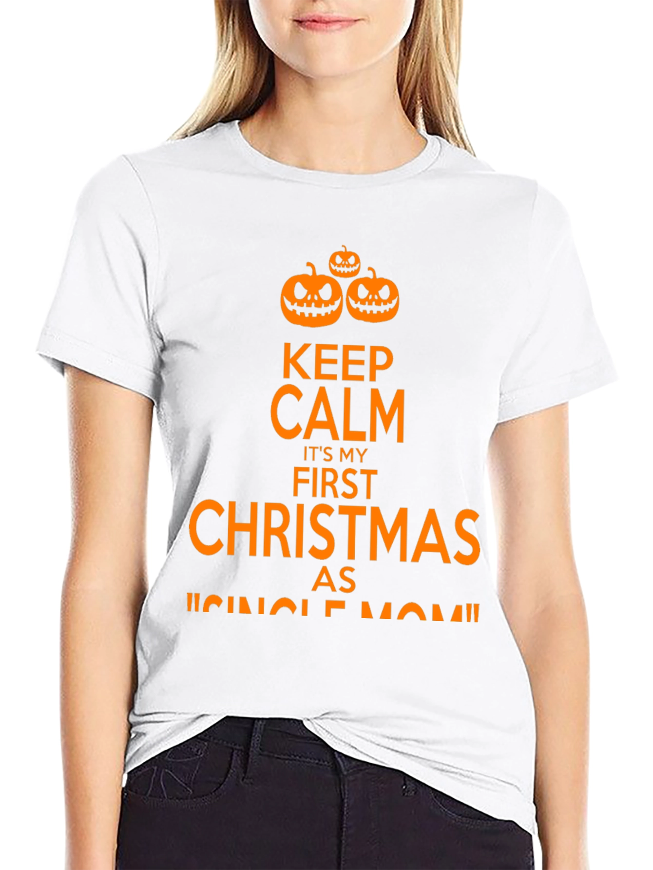 Funny First Christmas As Single Mom Halloween T-Shirt