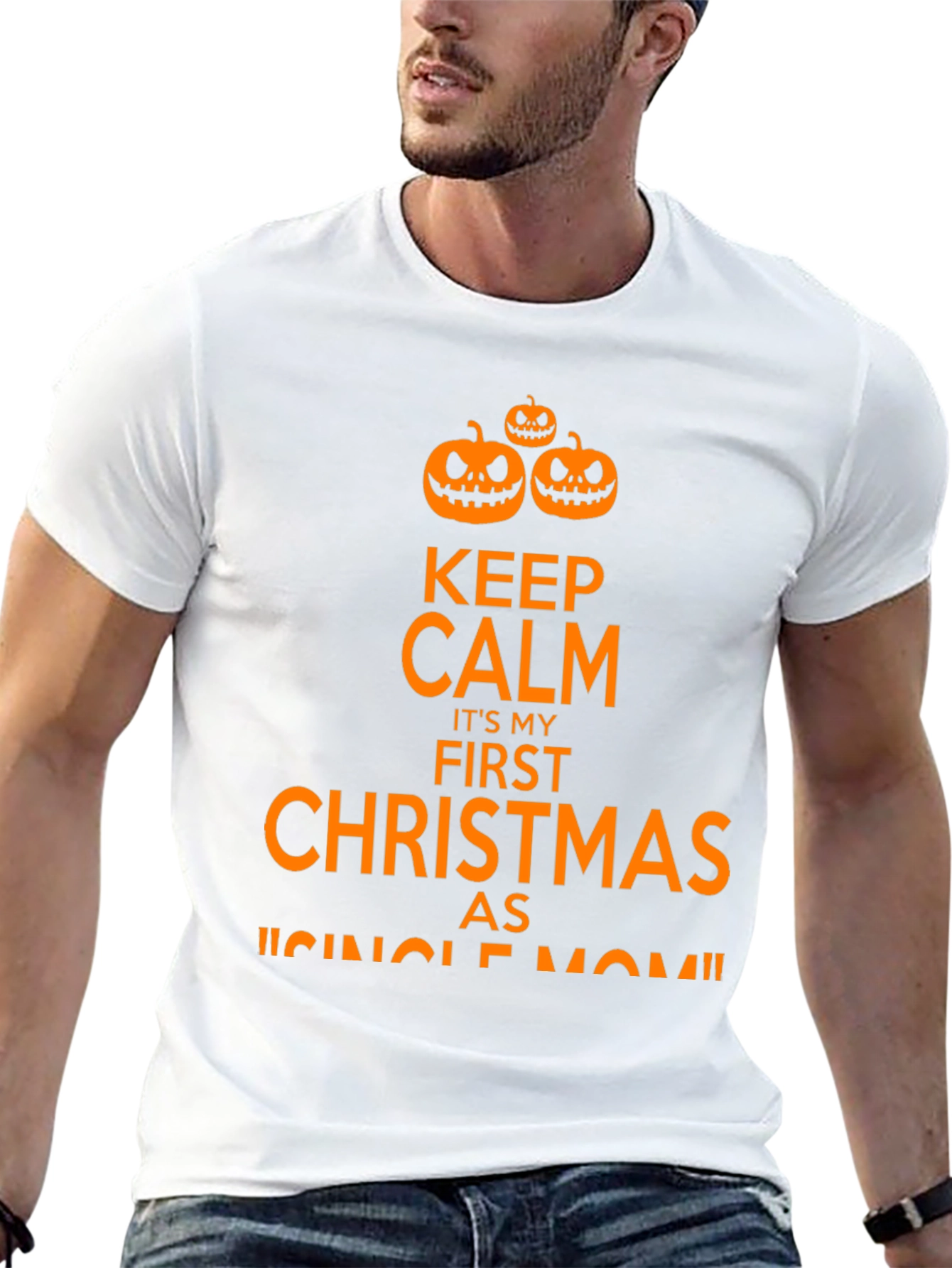Funny First Christmas As Single Mom Halloween T-Shirt