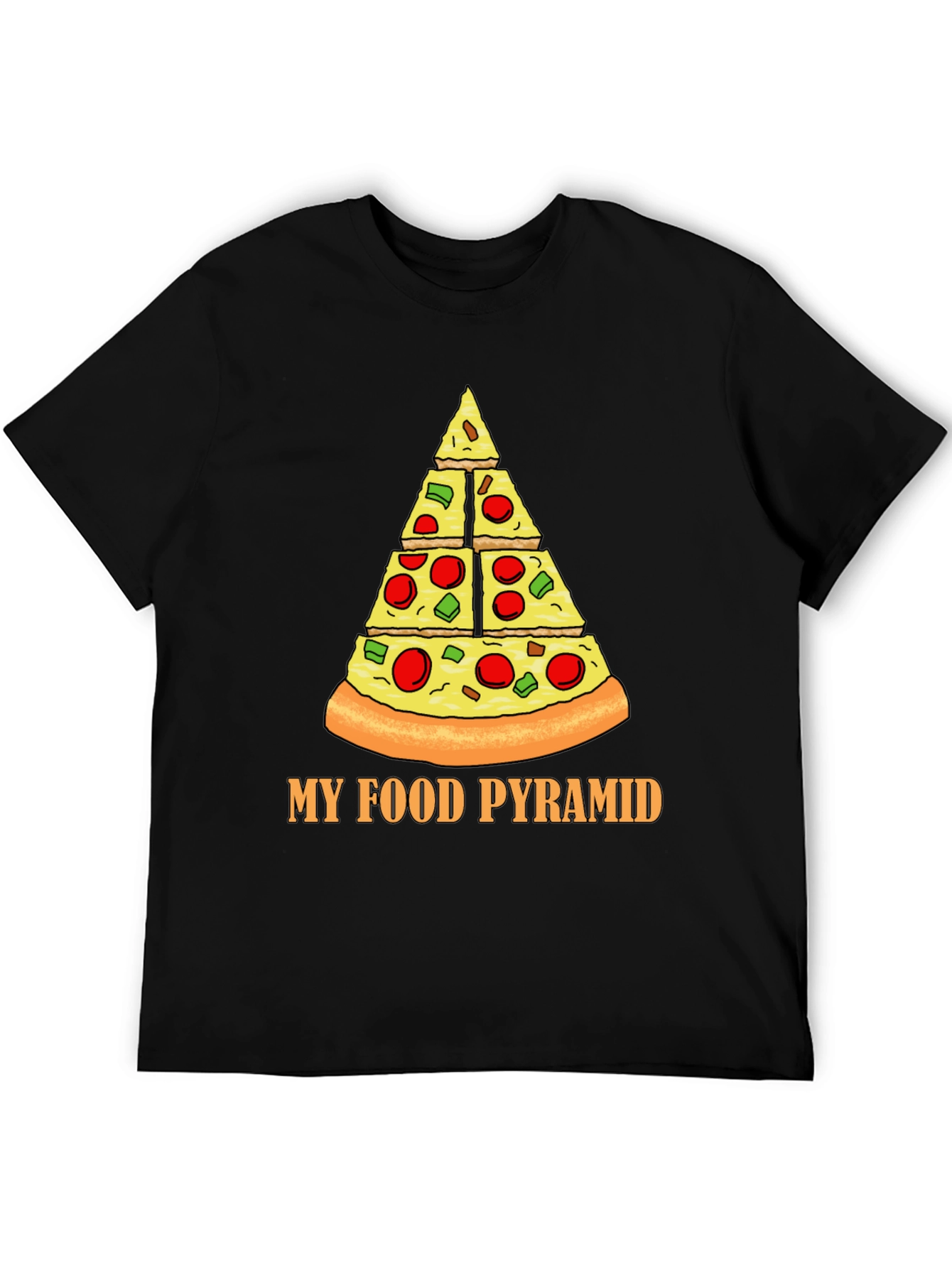 Pizza Food Pyramid T-Shirt - Funny Graphic Tee
