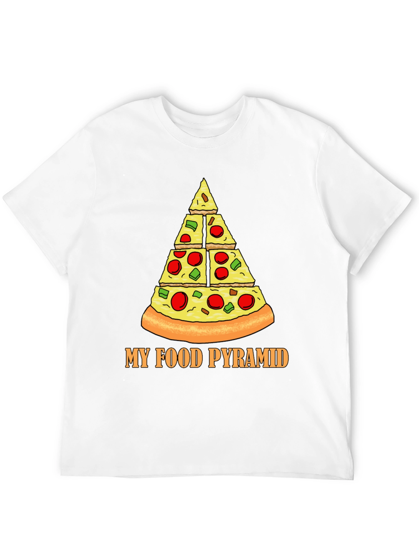 Pizza Food Pyramid T-Shirt - Funny Graphic Tee