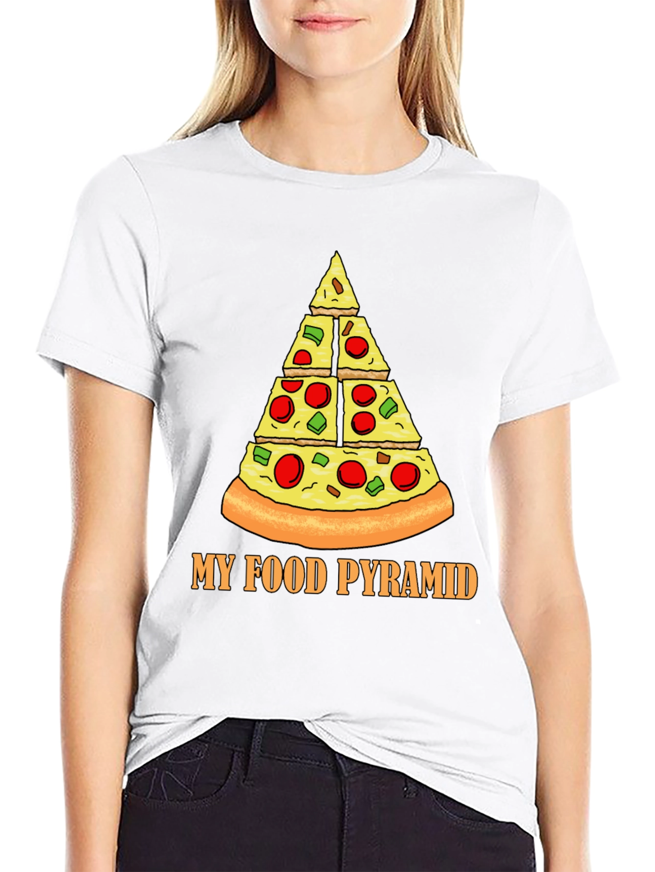 Pizza Food Pyramid T-Shirt - Funny Graphic Tee