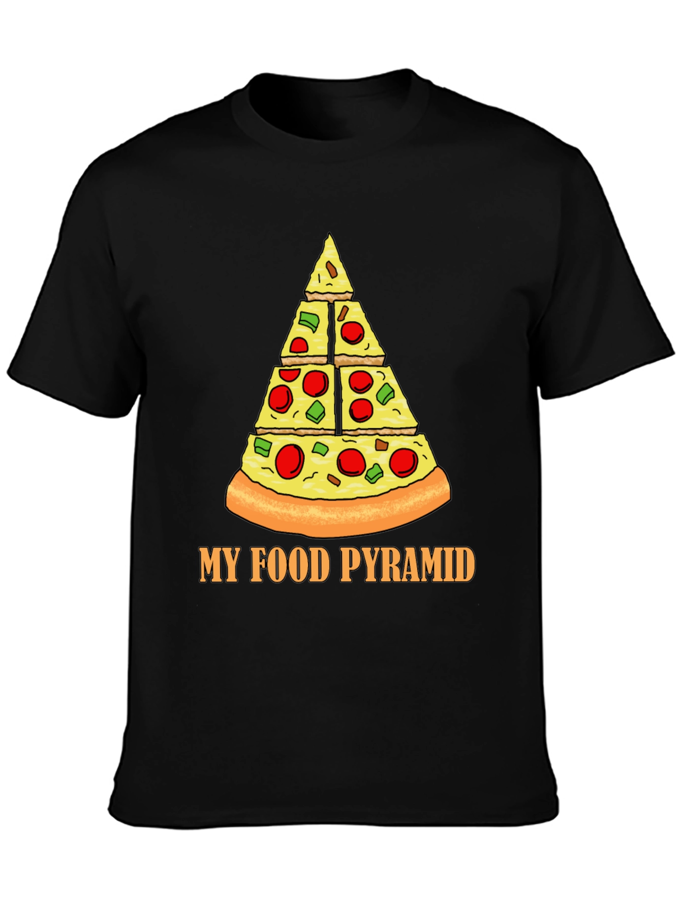 Pizza Food Pyramid T-Shirt - Funny Graphic Tee