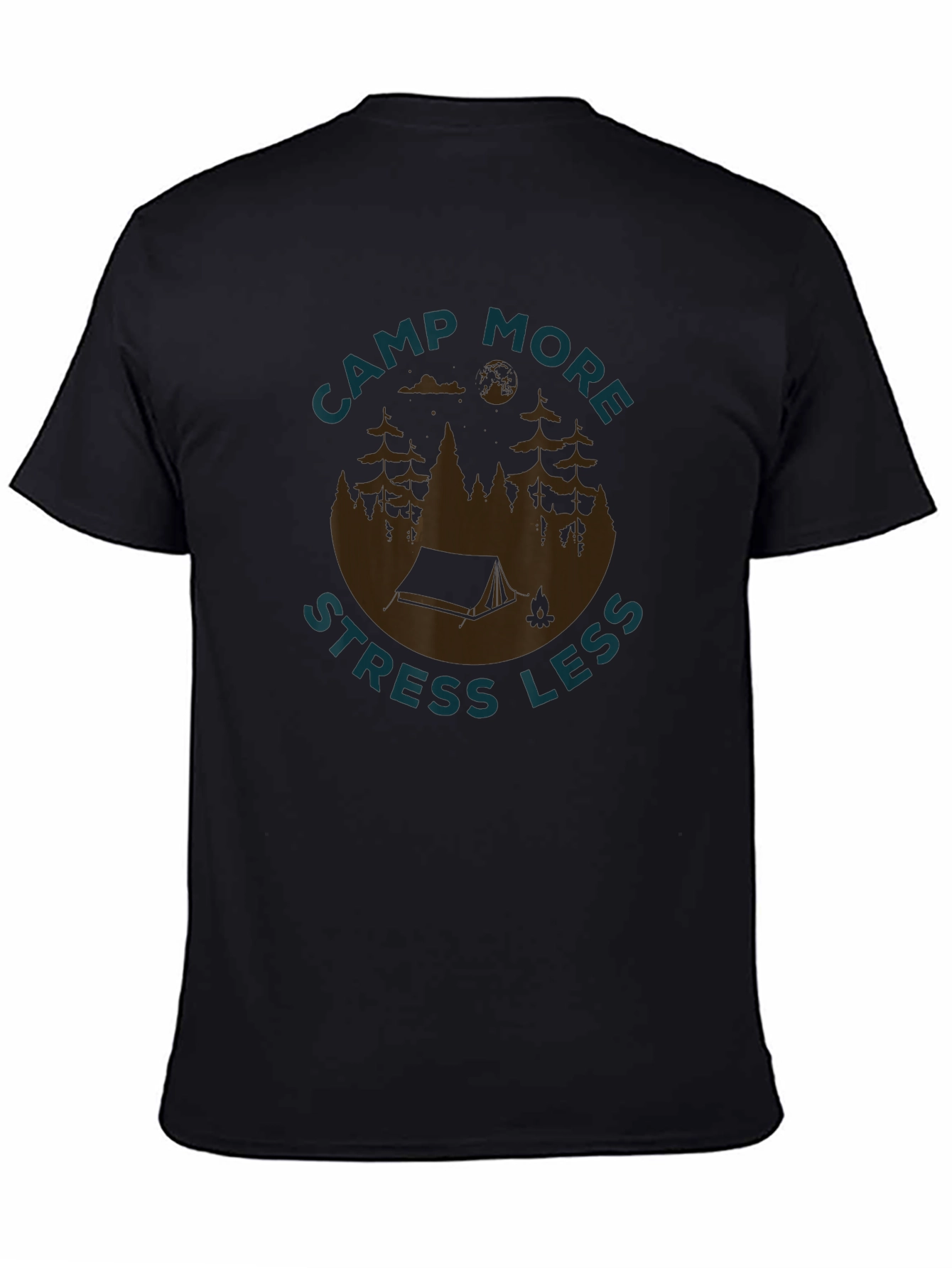 Camp More Stress Less Graphic T-Shirt