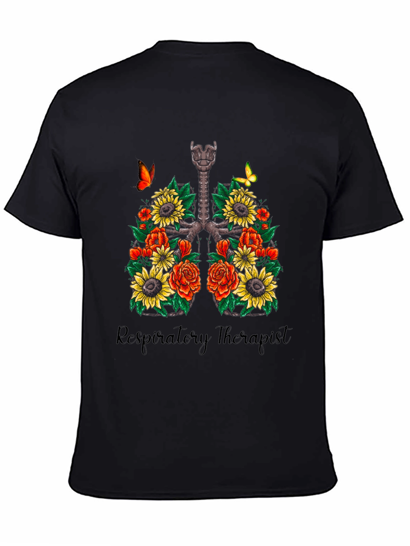 Floral Lungs Respiratory Therapist T-Shirt