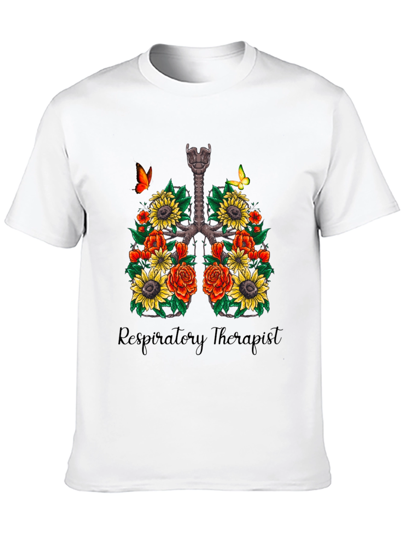 Floral Lungs Respiratory Therapist T-Shirt
