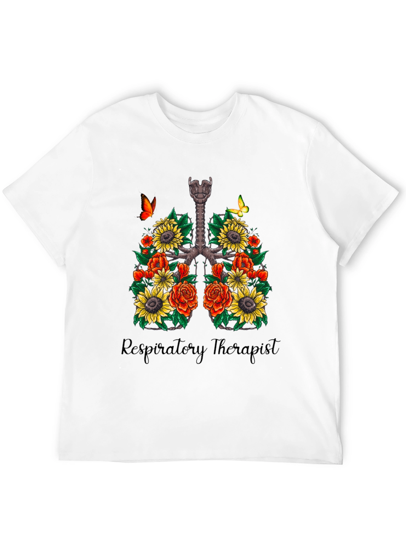 Floral Lungs Respiratory Therapist T-Shirt