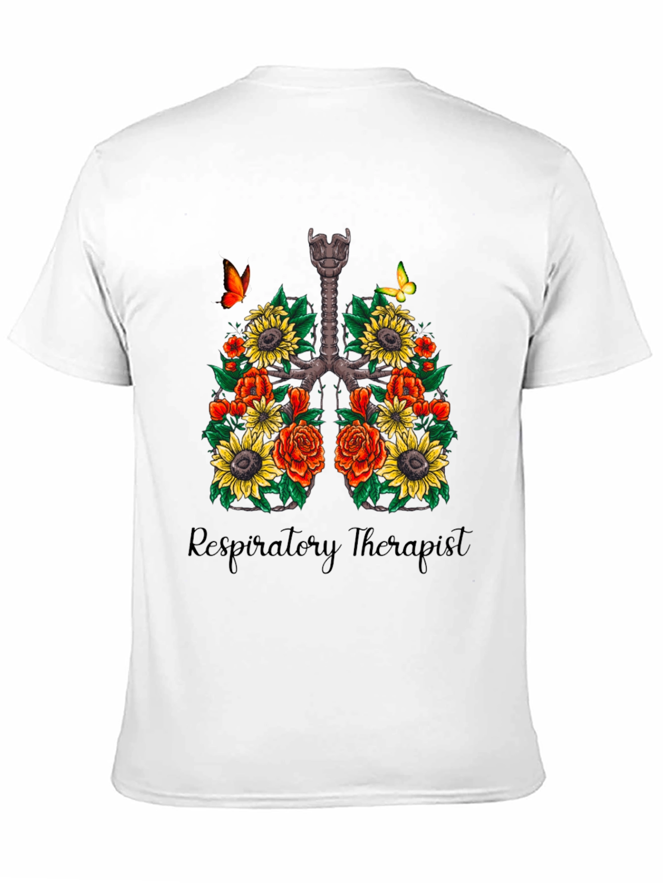 Floral Lungs Respiratory Therapist T-Shirt