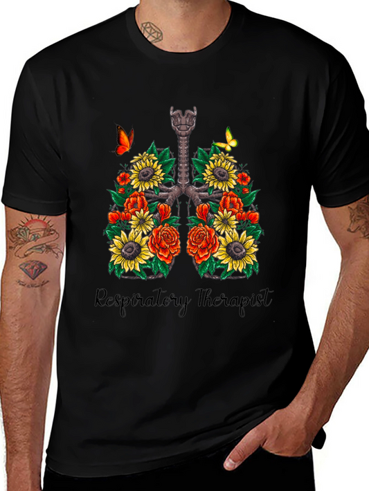 Floral Lungs Respiratory Therapist T-Shirt