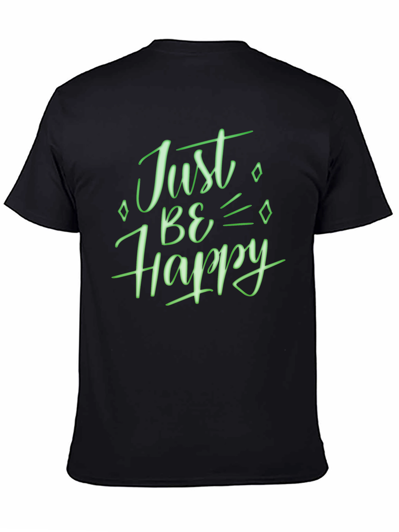 Just Be Happy Graphic Tee - Black