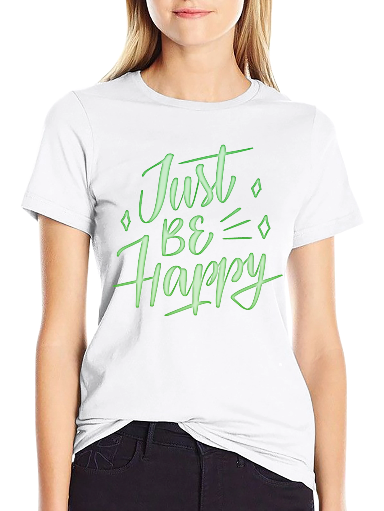 Just Be Happy Graphic Tee - Black