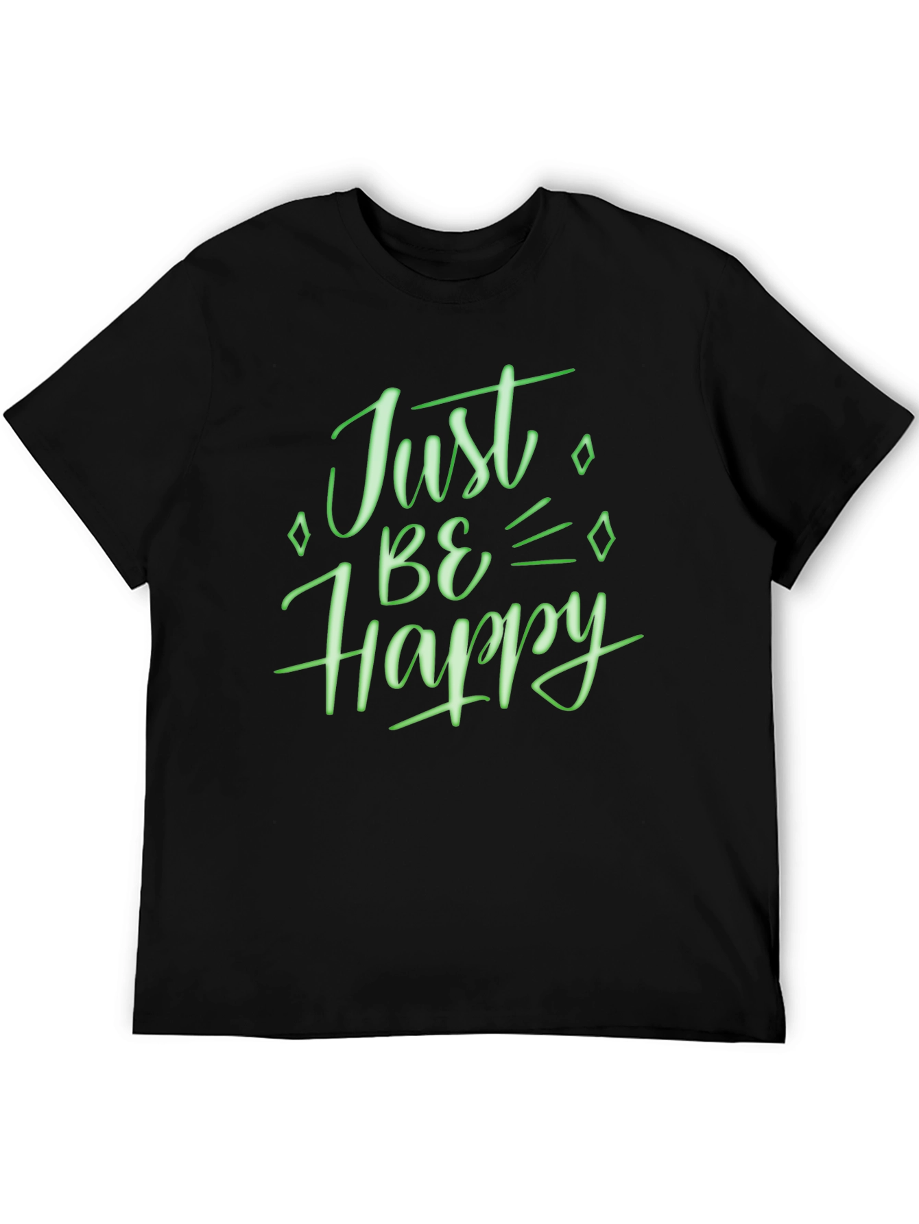 Just Be Happy Graphic Tee - Black