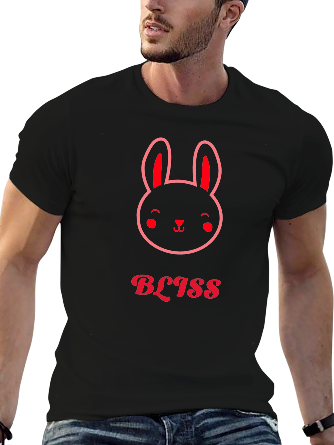 Bliss Bunny Black Graphic Tee