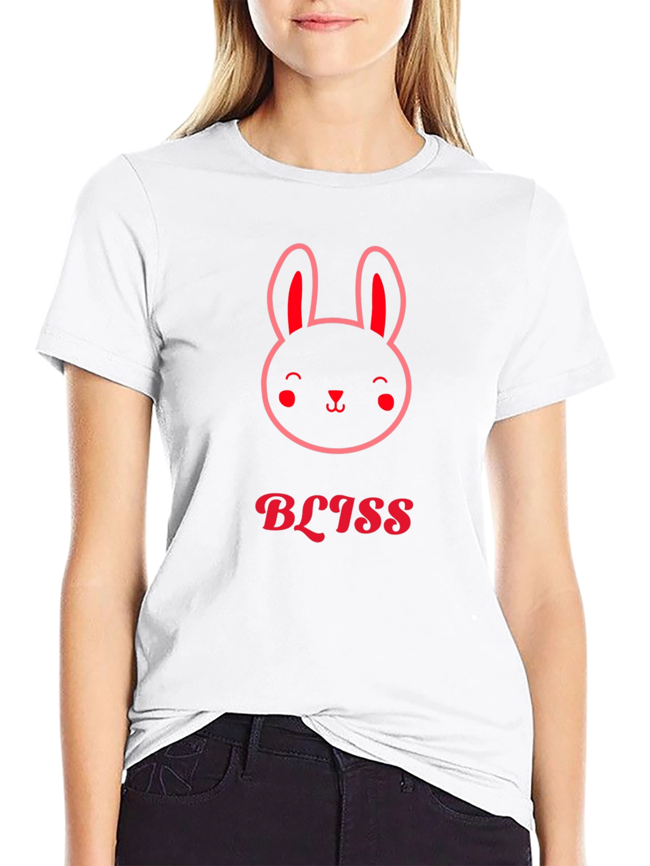 Bliss Bunny Black Graphic Tee