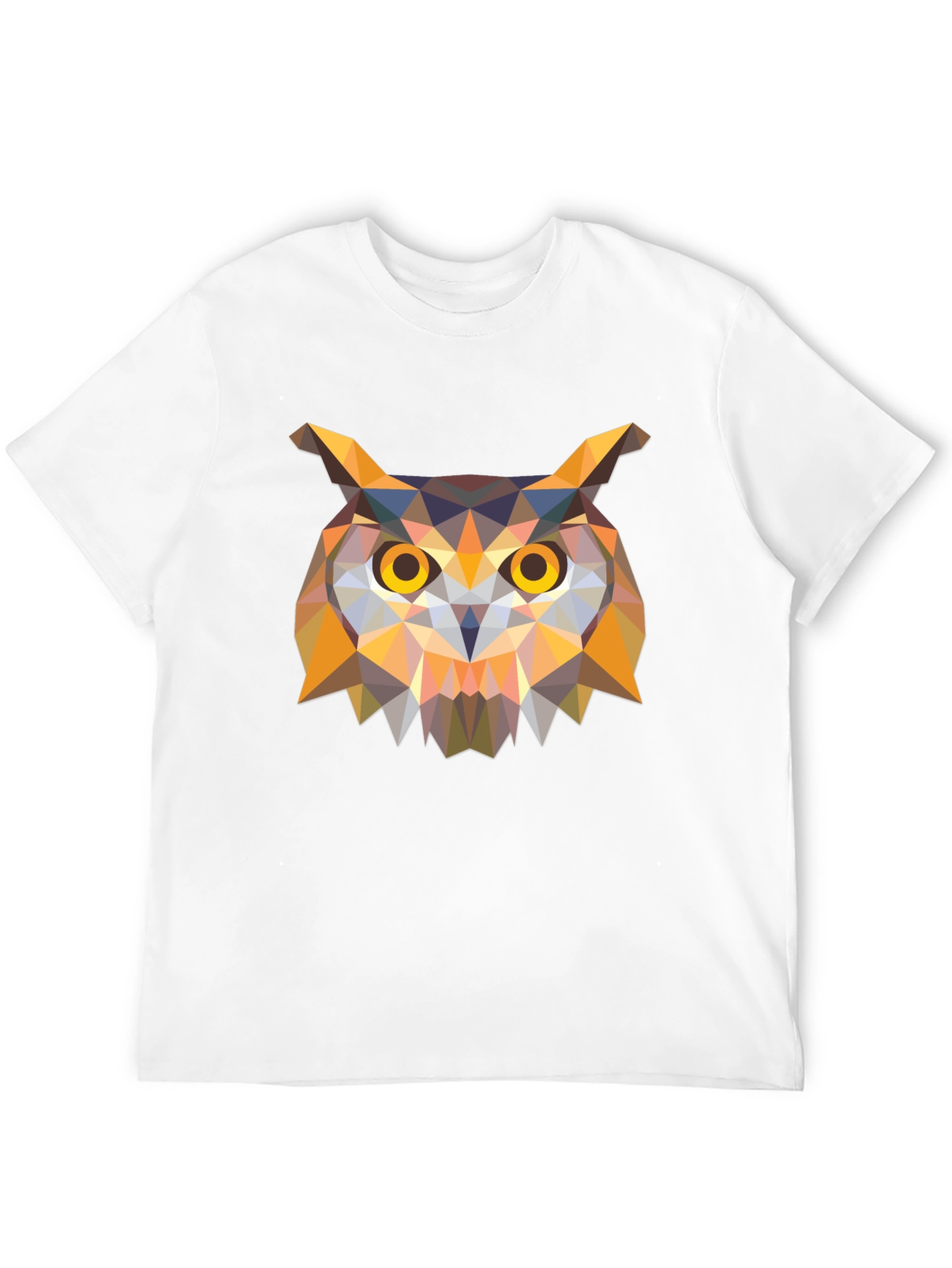 Geometric Owl Graphic Tee - Stylish Mens Black T-Shirt